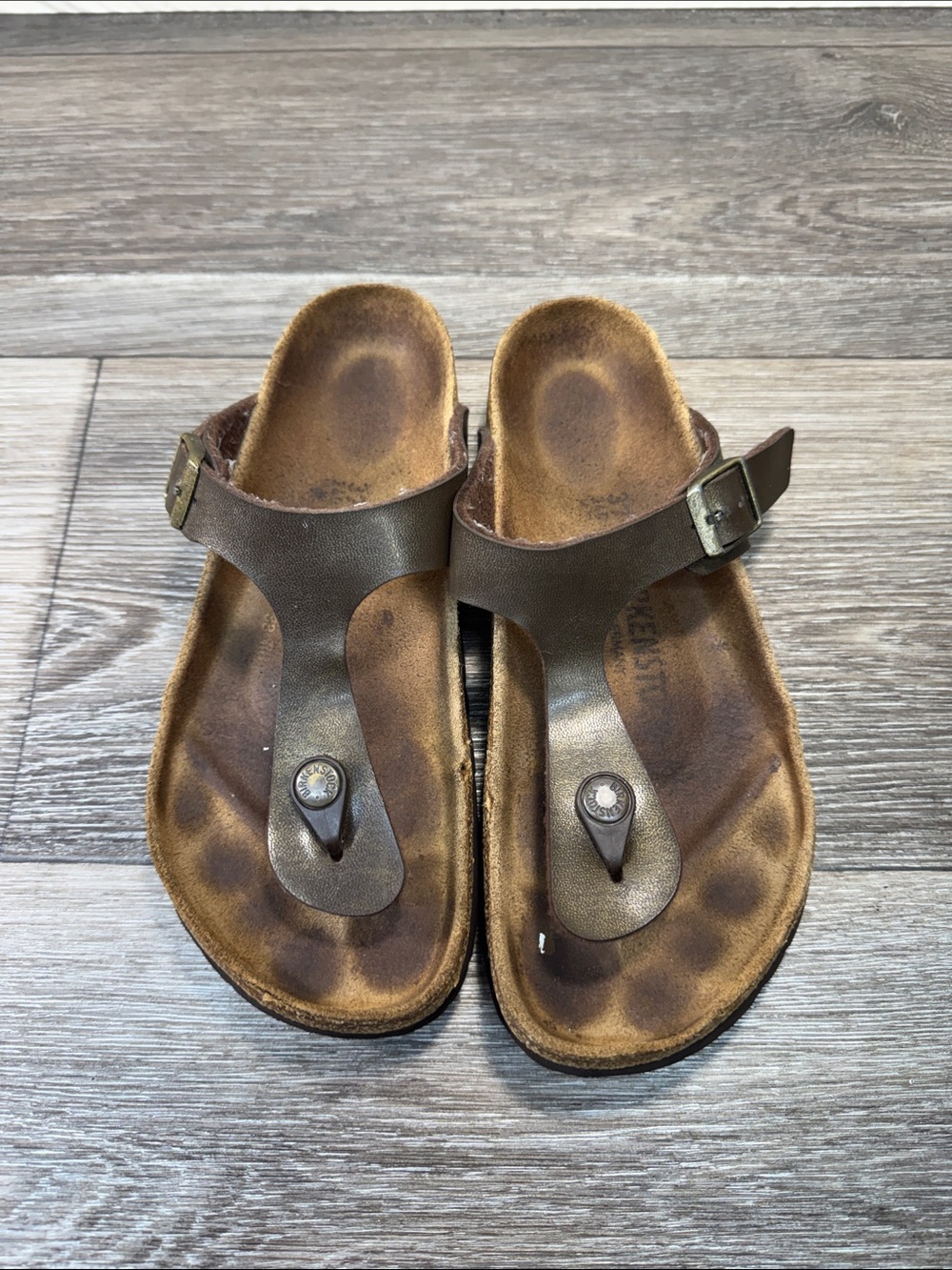Birkenstock Brown T-Bar Toe-Post Sandals woman’s SZ 37 (h157)